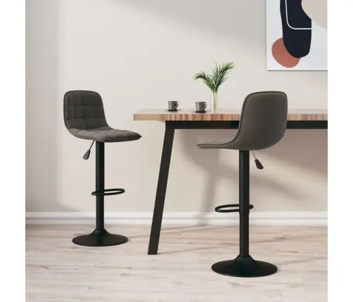 Bāra Krēsli, 2 Gab., Tumši Pelēks Samts Vidaxl