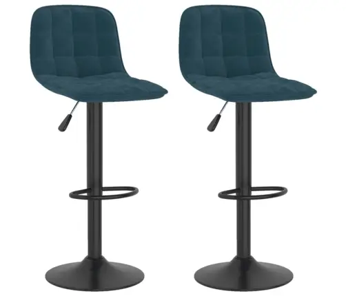 Bāra Krēsli, 2 Gab., Zils Samts Vidaxl