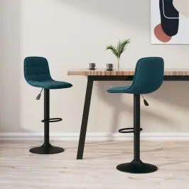 Bāra Krēsli, 2 Gab., Zils Samts Vidaxl