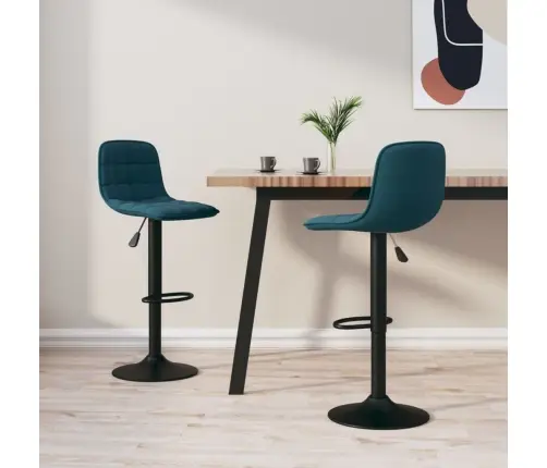 Bāra Krēsli, 2 Gab., Zils Samts Vidaxl