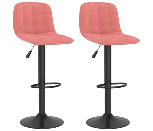 Bāra Krēsli, 2 Gab., Rozā Samts Vidaxl