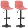 Bāra Krēsli, 2 Gab., Rozā Samts Vidaxl