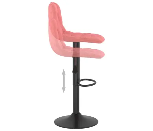 Bāra Krēsli, 2 Gab., Rozā Samts Vidaxl