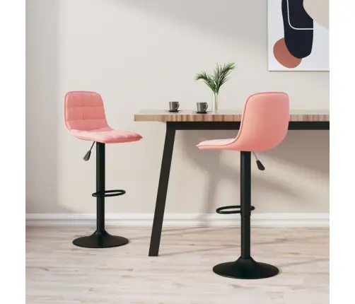 Bāra Krēsli, 2 Gab., Rozā Samts Vidaxl