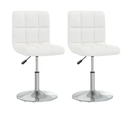 Virtuves Krēsli, 2 Gab., Balta Mākslīgā Āda Vidaxl