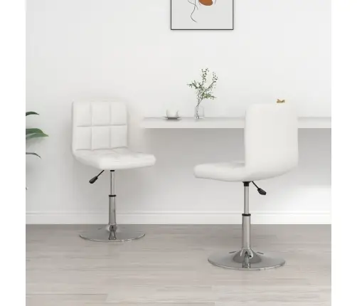 Virtuves Krēsli, 2 Gab., Balta Mākslīgā Āda Vidaxl