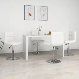 Valgomojo Kėdės, 4Vnt., Baltos Spalvos, Dirbtinė Oda