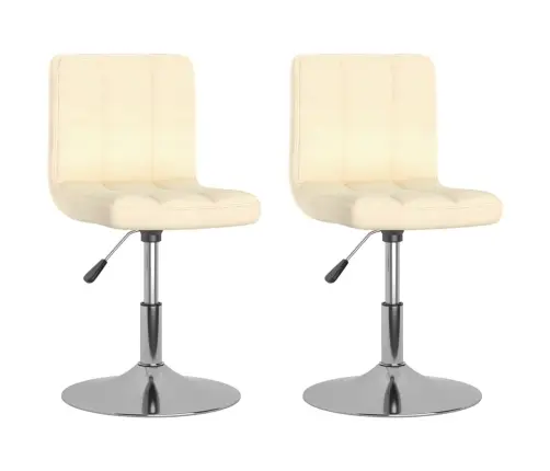 Grozāmi Virtuves Krēsli, 2 Gab., Krēmkrāsas Audums Vidaxl Grozāmi Virtuves Krēsli, 2 Gab., Krēmkrāsas Audums Vidaxl