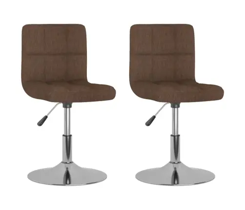 Grozāmi Virtuves Krēsli, 2 Gab., Brūns Audums Vidaxl Grozāmi Virtuves Krēsli, 2 Gab., Brūns Audums Vidaxl