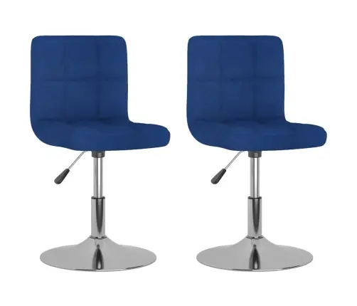 Grozāmi Virtuves Krēsli, 2 Gab., Zils Audums Vidaxl Grozāmi Virtuves Krēsli, 2 Gab., Zils Audums Vidaxl
