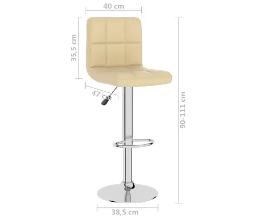 Bāra Krēsls, Krēmkrāsas Mākslīgā Āda Vidaxl