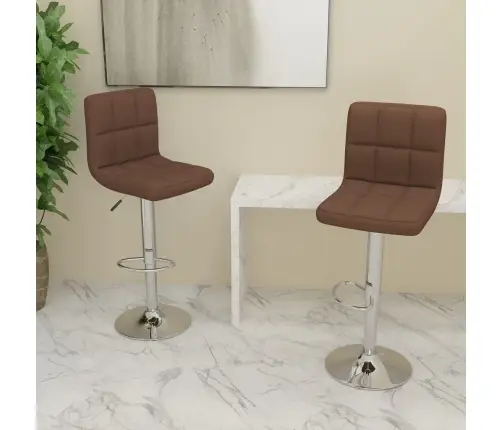 Bāra Krēsli, 2 Gab., Brūns Audums Vidaxl