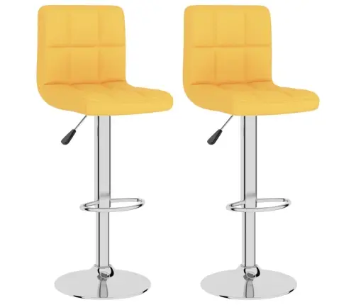 Bāra Krēsli, 2 Gab., Sinepju Dzeltens Audums Vidaxl