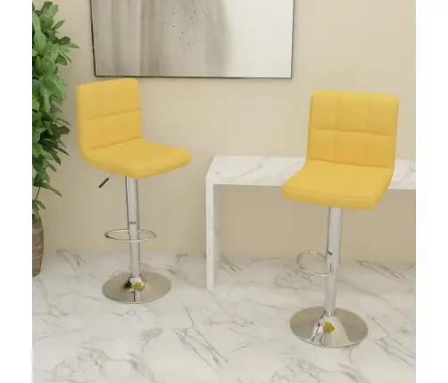 Bāra Krēsli, 2 Gab., Sinepju Dzeltens Audums Vidaxl