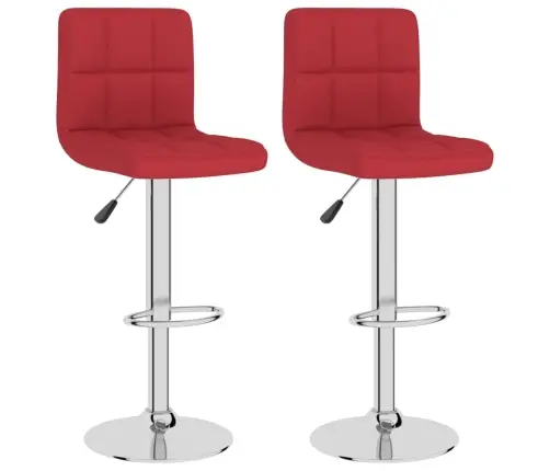 Baro Taburetės, 2Vnt., Raudonojo Vyno Spalvos, Audinys