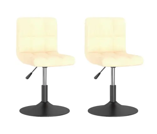 Grozāmi Virtuves Krēsli, 2 Gab., Krēmkrāsas Samts Vidaxl