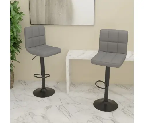 Bāra Krēsli, 2 Gab., Gaiši Pelēks Audums Vidaxl