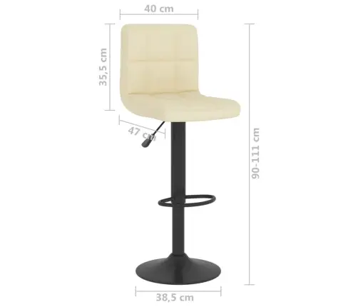 Baro Taburetės, 2Vnt., Kreminės Spalvos, Audinys