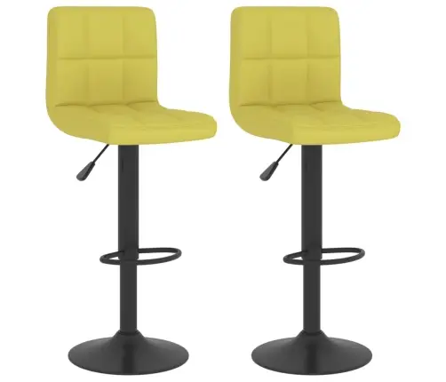 Bāra Krēsli, 2 Gab., Zaļš Audums Vidaxl