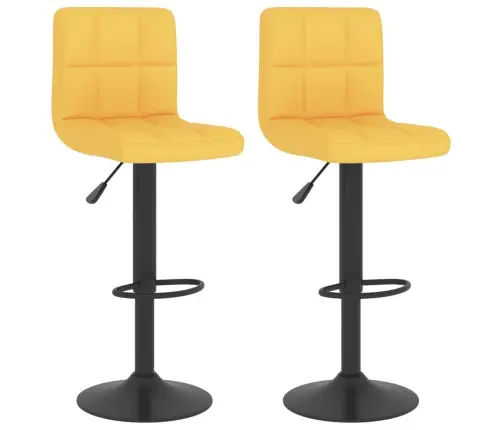 Bāra Krēsli, 2 Gab., Sinepju Dzeltens Audums Vidaxl