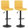 Bāra Krēsli, 2 Gab., Sinepju Dzeltens Audums Vidaxl
