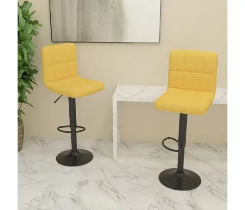 Bāra Krēsli, 2 Gab., Sinepju Dzeltens Audums Vidaxl