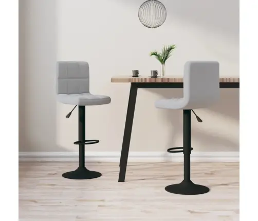 Bāra Krēsli, 2 Gab., Gaiši Pelēks Samts Vidaxl