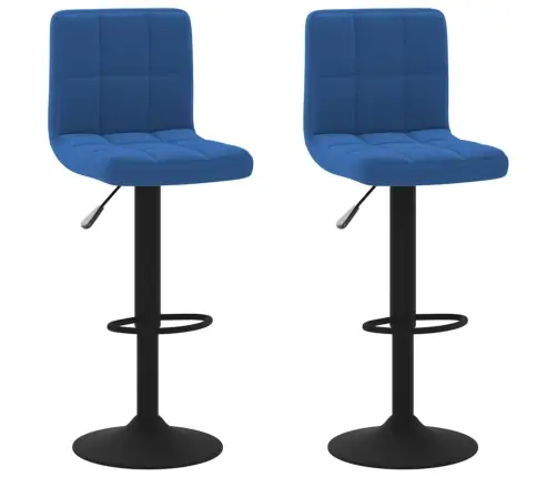 Bāra Krēsli, 2 Gab., Zils Samts Vidaxl