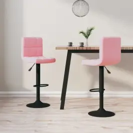 Bāra Krēsli, 2 Gab., Rozā Samts Vidaxl