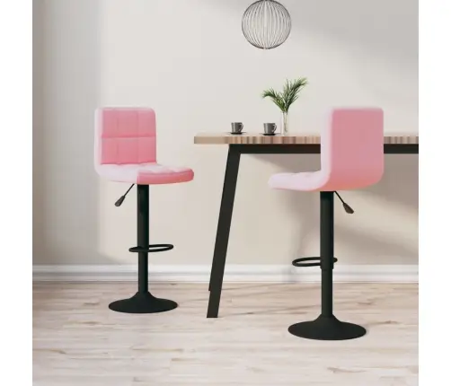 Bāra Krēsli, 2 Gab., Rozā Samts Vidaxl