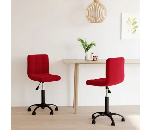 Grozāmi Virtuves Krēsli, 2 Gab., Vīnsarkans Samts Vidaxl