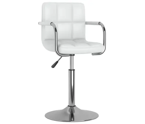 Pöörlevad Söögitoolid 2 Tk, Valge, Kunstnahk