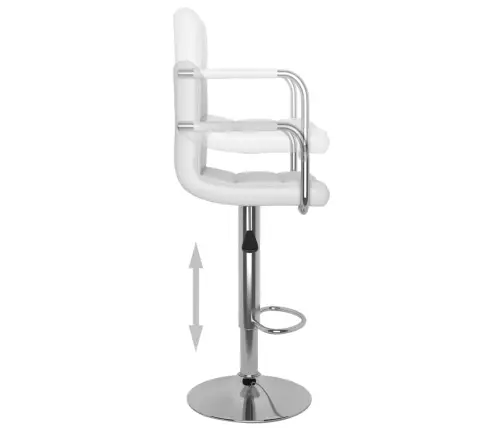 Baaritoolid 2 Tk, Valge, Kunstnahk