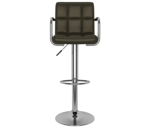 Baro Taburetės, 2 Vnt., Rudos Spalvos, Dirbtinė Oda