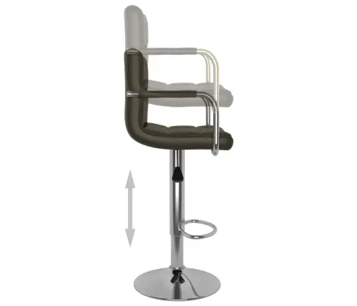 Baro Taburetės, 2 Vnt., Rudos Spalvos, Dirbtinė Oda