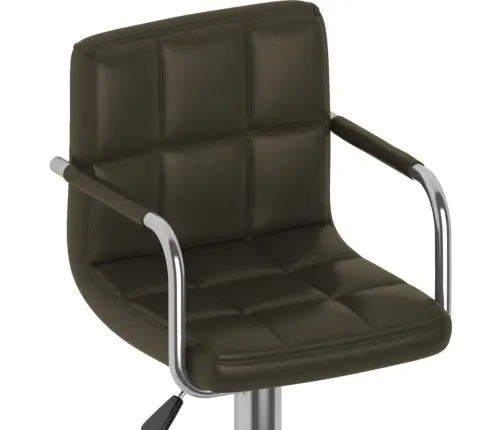 Baro Taburetės, 2 Vnt., Rudos Spalvos, Dirbtinė Oda