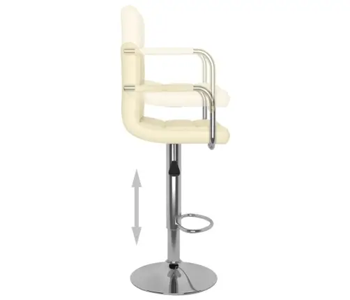 Bāra Krēsli, 2 Gab., Krēmkrāsas Mākslīgā Āda Vidaxl