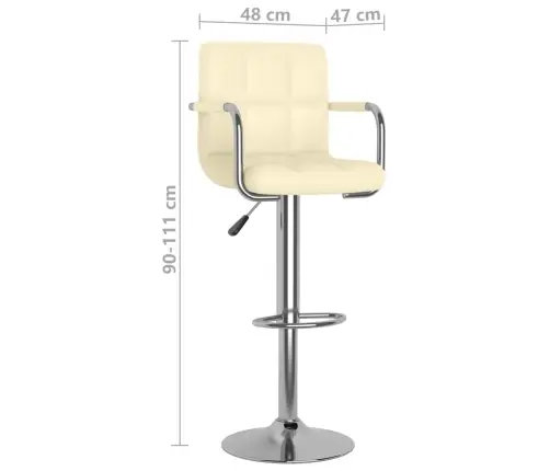 Bāra Krēsli, 2 Gab., Krēmkrāsas Mākslīgā Āda Vidaxl