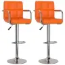 Bāra Krēsli, 2 Gab., Oranža Mākslīgā Āda Vidaxl