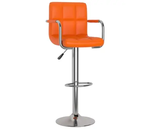 Bāra Krēsli, 2 Gab., Oranža Mākslīgā Āda Vidaxl