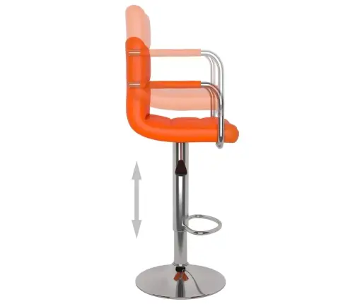 Bāra Krēsli, 2 Gab., Oranža Mākslīgā Āda Vidaxl