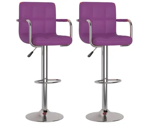 Bāra Krēsli, 2 Gab., Violeta Mākslīgā Āda Vidaxl