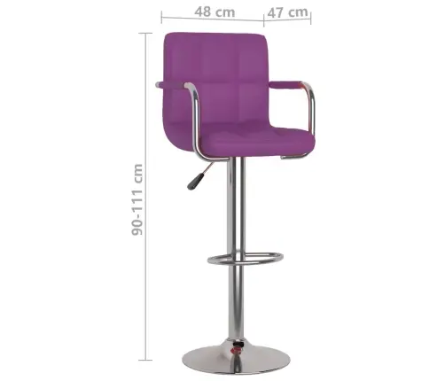 Bāra Krēsli, 2 Gab., Violeta Mākslīgā Āda Vidaxl