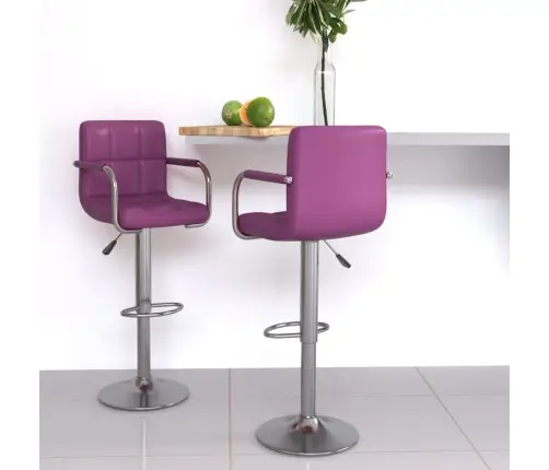 Bāra Krēsli, 2 Gab., Violeta Mākslīgā Āda Vidaxl