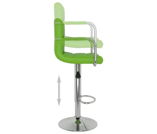 Bāra Krēsli, 2 Gab., Zaļa Mākslīgā Āda Vidaxl