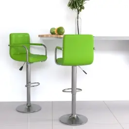 Bāra Krēsli, 2 Gab., Zaļa Mākslīgā Āda Vidaxl