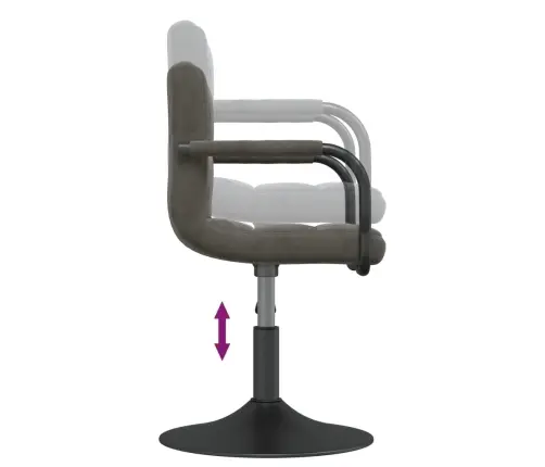 Grozāmi Virtuves Krēsli, 2 Gab., Tumši Pelēks Samts Vidaxl