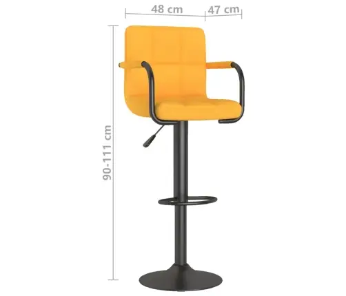 Bāra Krēsls, Sinepju Dzeltens Audums Vidaxl