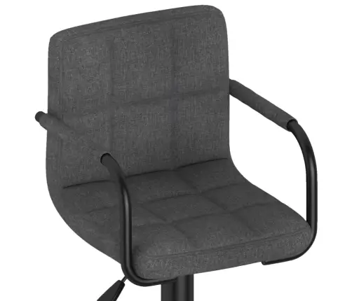 Baro Taburetės, 2Vnt., Tamsiai Pilkos Spalvos, Audinys