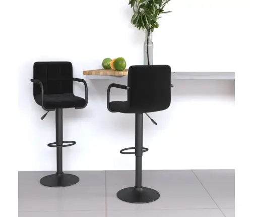 Bāra Krēsli, 2 Gab., Melns Audums Vidaxl